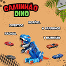 Caminhão Dinossauro Brinquedo Pista Lançador Carrinho Maleta