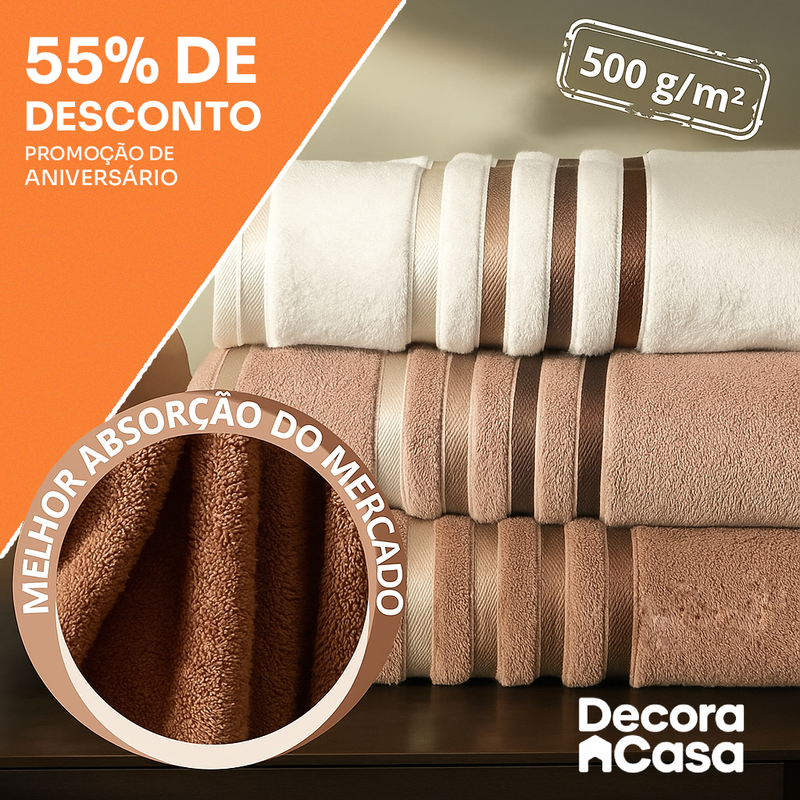 10 Peças Toalha Banho Gigante Fio Penteado Lumina KIT